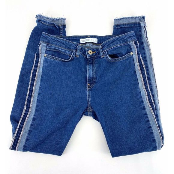 Zara Womens Size 6 Unfinished Side Hem Jeans - Picture 2 of 5